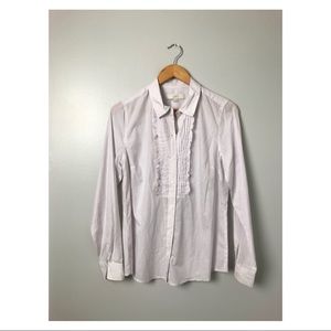Ann Taylor LOFT lavender/white blouse M
